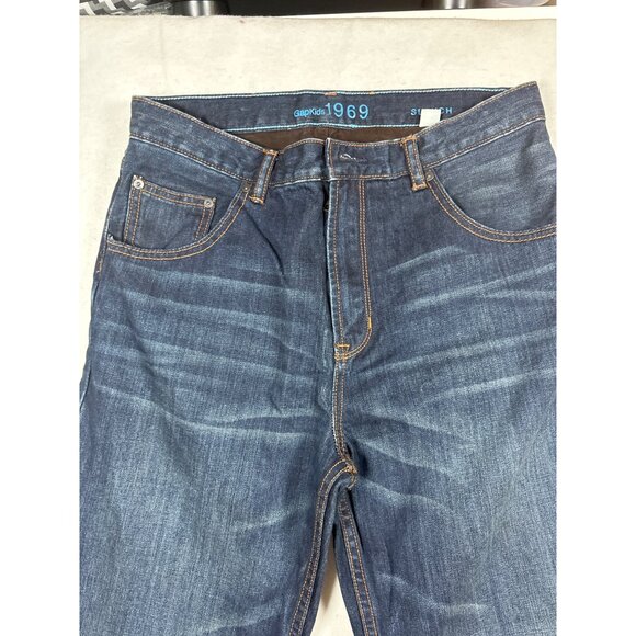 Gap Kids slouch 1969 Straight Fit Dark Wash Denim Jeans Size 16 - Picture 2 of 13
